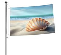 Summer Sea Beach Seashell Flag 2x3 FT Double-Sided Outside, Large Banner House Flag Yard Decorazione esterna