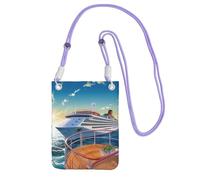 Summer Sea Cruise Crossbody Borsa per telefono per donne e uomini impermeabile mini borsa per cellulare portafoglio piccole borse a tracolla con cinturino regolabile da viaggio sacchetto per cellulare