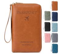 Summer Simple Plain Passport Cases Back To School, Charm Infinite Travel Wallet, RFID Blocking Card Holder(Brown)