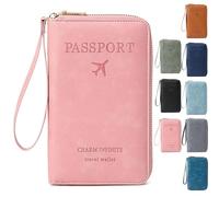 Summer Simple Plain Passport Cases Back To School, Charm Infinite Travel Wallet, RFID Blocking Card Holder(Pink)