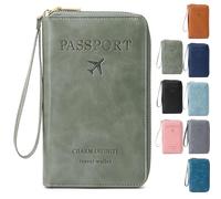 Summer Simple Plain Passport Cases Back To School, Charm Infinite Travel Wallet, RFID Blocking Card Holder(Green)