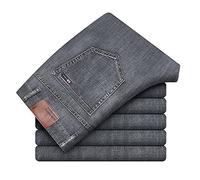 Summer Straight Loose Loose Lightweight Stretch Denim Jeans Classic Style Youth Men's Thin Gray Jeans (Color : Gray Size : 33 Code) (Gray 38 Code)