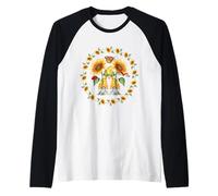 Summer Sunflower Gnomes with Ladybugs for Spring & Gardener Maglia con Maniche Raglan