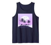 Summer Surfer Sunset Scene Tropical Beach Purple Vibes Canotta