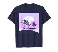 Summer Surfer Sunset Scene Tropical Beach Purple Vibes Maglietta
