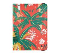 Summer Tropical Trees Porta passaporto decorativo in pelle per il portafoglio da viaggio Combo Custodia per passaporto Custodia da viaggio Documenti Portafoglio Ultra Slim, alberi tropicali estivi, 1