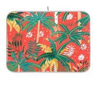 Summer Tropical Trees Tappetino da cucina Contatore Piatto Stuoia di asciugatura Extra Large Stuoia di asciugatura per Piatti 18 x 24
