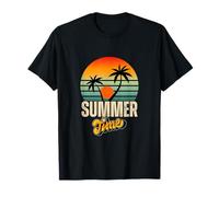 Summer Tune | Vibes retrò palma e tramonto tropicale Maglietta