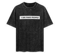 Summer Unisex T-Shirt I See Fake People Plastic Funny Joke Insta Soft Pure Cotton T-Shirt Black S
