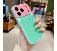 Summer Vibe Dopamine Contrast Color Phone Case for iPhone 17/16/15/14 Pro Max, Contrast Candy Color Crystal Camera Lens Liquid Silicone Case (Style A,14)