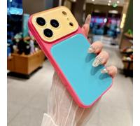 Summer Vibe Dopamine Contrast Color Phone Case for iPhone 17/16/15/14 Pro Max, Contrast Candy Color Crystal Camera Lens Liquid Silicone Case (Style C,17Pro max)