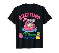 Summer Vibes 2026 Koala con Flamingo Float Beach Trip Maglietta