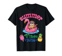 Summer Vibes 2026 Lontra con Flamingo Float Beach Trip Maglietta
