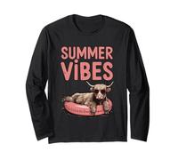 Summer Vibes Cool Highland Cow Occhiali da sole Fun Maglia a Manica
