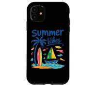 Summer Vibes Palm Tree Tavola da surf Barca a vela Custodia per iPhone 11