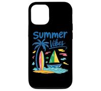 Summer Vibes Palm Tree Tavola da surf Barca a vela Custodia per iPhone 12/12 Pro