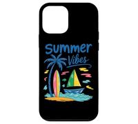 Summer Vibes Palm Tree Tavola da surf Barca a vela Custodia per iPhone 12 mini