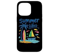 Summer Vibes Palm Tree Tavola da surf Barca a vela Custodia per iPhone 14 Pro Max