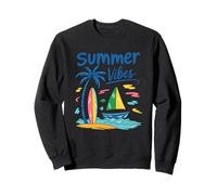 Summer Vibes Palm Tree Tavola da surf Barca a vela Felpa