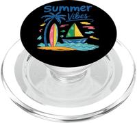 Summer Vibes Palm Tree Tavola da surf Barca a vela PopSockets PopGrip per MagSafe