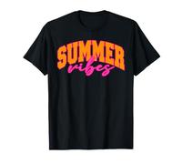 Summer Vibes Preppy Varsity e Script Lettering Maglietta