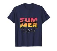Summer Vibes Retro Tropical Beach Sunset Palm Tree Design Maglietta