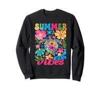 Summer Vibes Sea Turtle With Flowers Funny Beach Life Felpa