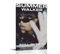 Summer Walker Still Over It- Poster su tela per camera da letto, decorazione artistica da parete, stampa artistica, stampa retrò, decorazione per la casa e la camera da letto, 30 x 45 cm, con cornice