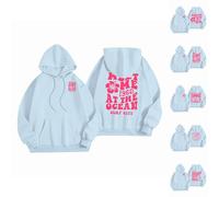 Summer Waves Pink Puff Felpe con cappuccio per le donne Plus Size Teen Girls Felpe Carino Preppy Pullover Trendy Manica Lunga Top con Tasca, Blu #3., S