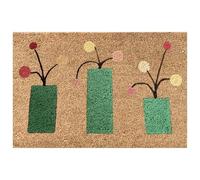 Summer Welcome Door Mat - Floral Pattern Entrance Rug for Indoor Outdoor Use | Soft Polyester Surfaces with Non-Slip Rubber Backing, Easy to Clean Dirt Trap Doormat for Porch Balcony Patio Entryway