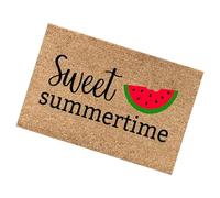 Summer Welcome Door Mat - Floral Pattern Entrance Rug for Indoor Outdoor Use | Soft Polyester Surfaces with Non-Slip Rubber Backing, Easy to Clean Dirt Trap Doormat for Porch Balcony Patio Entryway