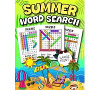 Summer Word Search Large Print: Beach & Vacation Themed Word Find Puzzles for Adults, Seniors & Teens - Relaxing Brain Games with Solutions