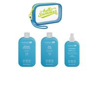 SUMMERING Kit Estivo Capelli, Shampoo Doposole 300ml, Maschera per Capelli solare 10 in 1 300ml, Fluido Protettivo UV 150ml Con Olio di Monoi, Senza Siliconi e Parabeni con Pochette Omaggio