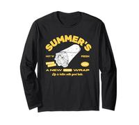 Summer's A New Wrap - Good Food Good Mood - Citazione divertente Maglia a Manica
