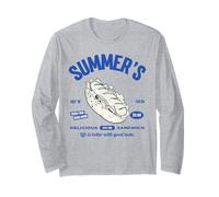 Summers Delicious Sandwich Good Food Good Mood - Citazione divertente Maglia a Manica
