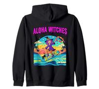 Summerween Art Aloha Witches Surf Felpa con Cappuccio