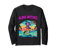 Summerween Art Aloha Witches Surf Maglia a Manica