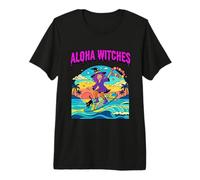 Summerween Art Aloha Witches Surf Maglietta Premium