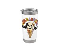 Summerween Art - Cono gelato a forma di teschio spettrale Bicchiere termico in acciaio inox doppia parete
