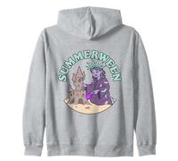 Summerween Art La spettrale Lady Liberty Sandcastle Felpa con Cappuccio