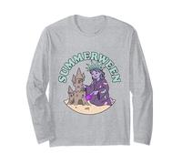 Summerween Art La spettrale Lady Liberty Sandcastle Maglia a Manica