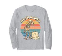 Summerween Art Troppo Caldo per infestare Scheletro Estate Halloween Maglia a Manica