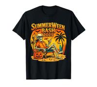 SummerWeen Bash 2025 Scheletro Beach Party Halloween Vibes Maglietta