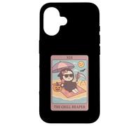 Summerween Chill Grim Reaper Summer Funny Cute Tarocchi Card Custodia per iPhone 16