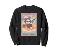 Summerween Chill Grim Reaper Summer Funny Cute Tarocchi Card Felpa