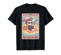Summerween Chill Grim Reaper Summer Funny Cute Tarocchi Card Maglietta