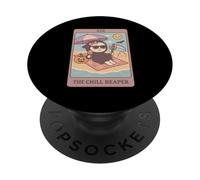 Summerween Chill Grim Reaper Summer Funny Cute Tarocchi Card PopSockets PopGrip Adesivo