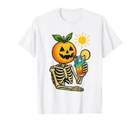 Summerween Creepin' in the Sun - Scheletro testa arancione Maglietta