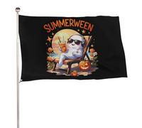 Summerween Cute Spooky Summer G-Host Bandiere Resistente Alle Intemperie Bandiera Colore Vivido Bandiera Da Giardino Per Prato Festival Cortile 90X150Cm