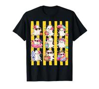 Summerween Preppy Stripe Fantasmi Spiaggia Piscina Vacanza Ragazze Maglietta